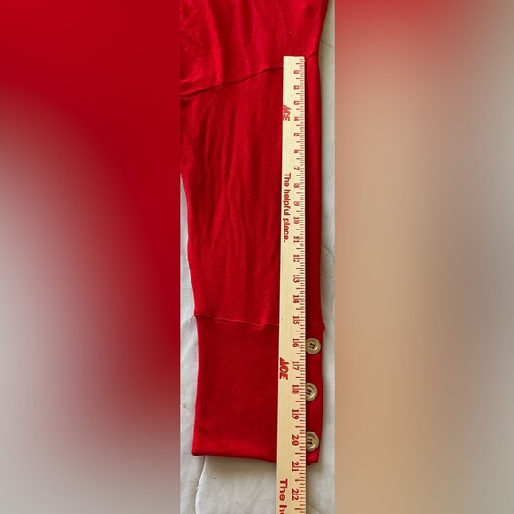 Ruby Rd Pullover Red Long Sleeve With Buttons Tunic Draw String Size 2X - Picture 9 of 9